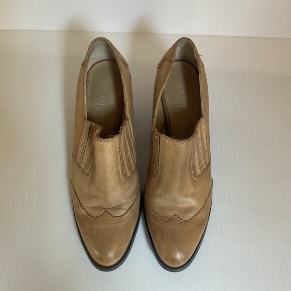 Levity  Leather Western Ankle Boots  7 Block Heel Tan Vintage Style - Picture 10 of 11